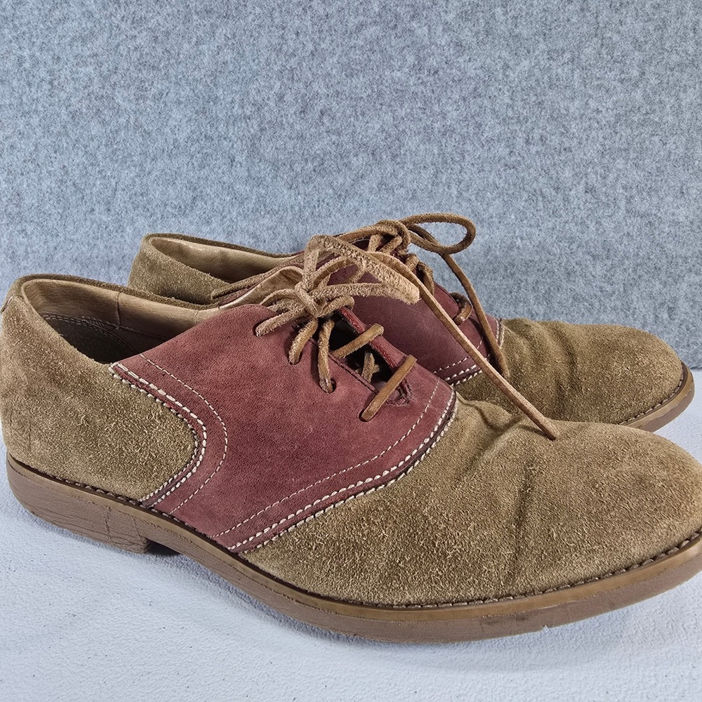 Sperry Top-Sider Mens Oxford Saddle Shoes Two Tone Olive Burgundy 0815068 9.5M